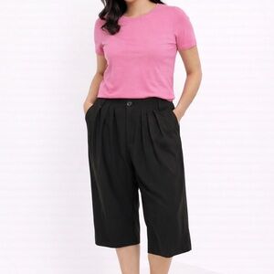 Fumblin' Foe Black Pleated Cropped Trousers Women's M NWT Avant Garde Style